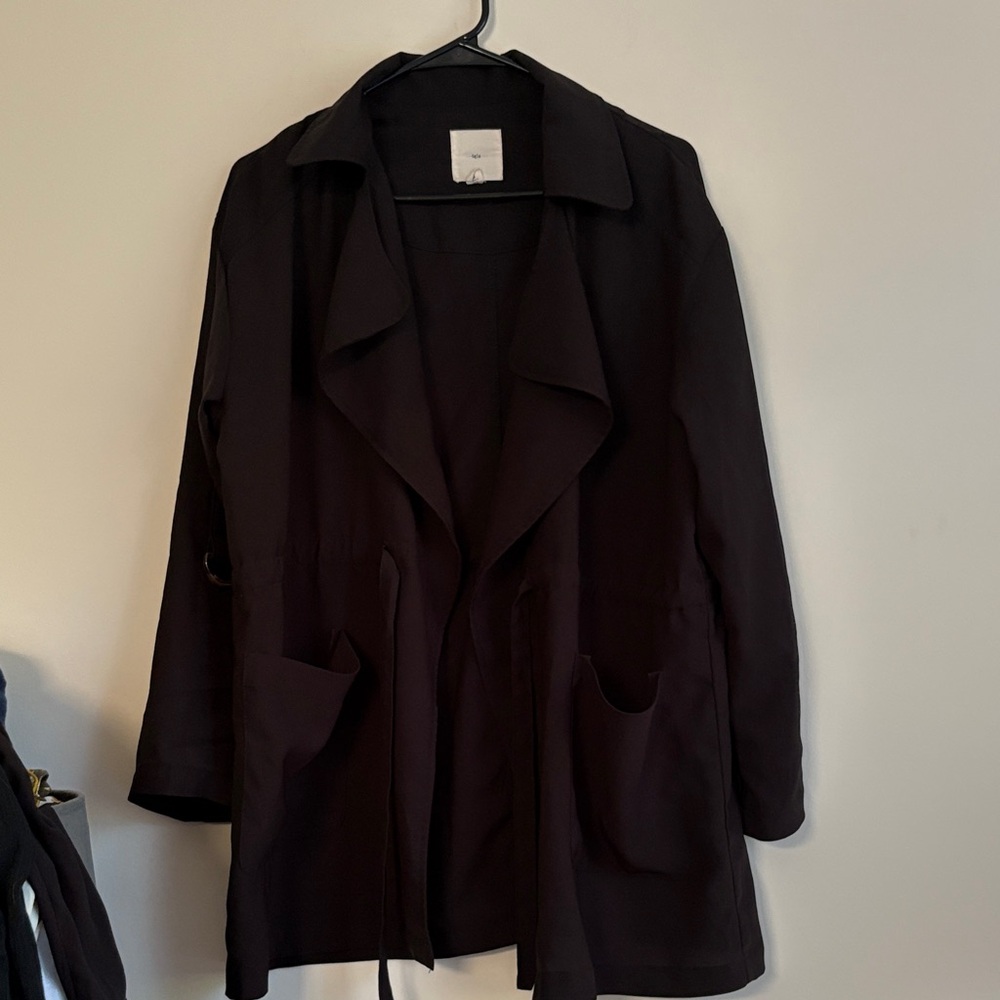 TGLA Elegant Black fall Light Weight Trench Style Top Coat